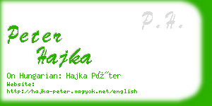 peter hajka business card